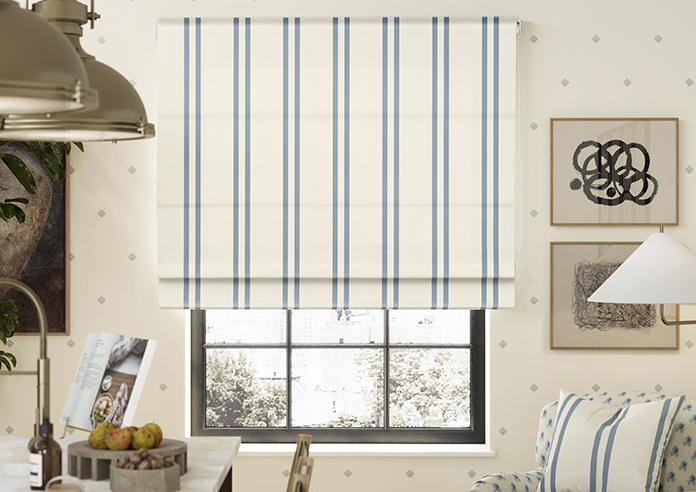 Adelaide, Winnies Stripe Raffs Blue - Roman Blind - Image 3